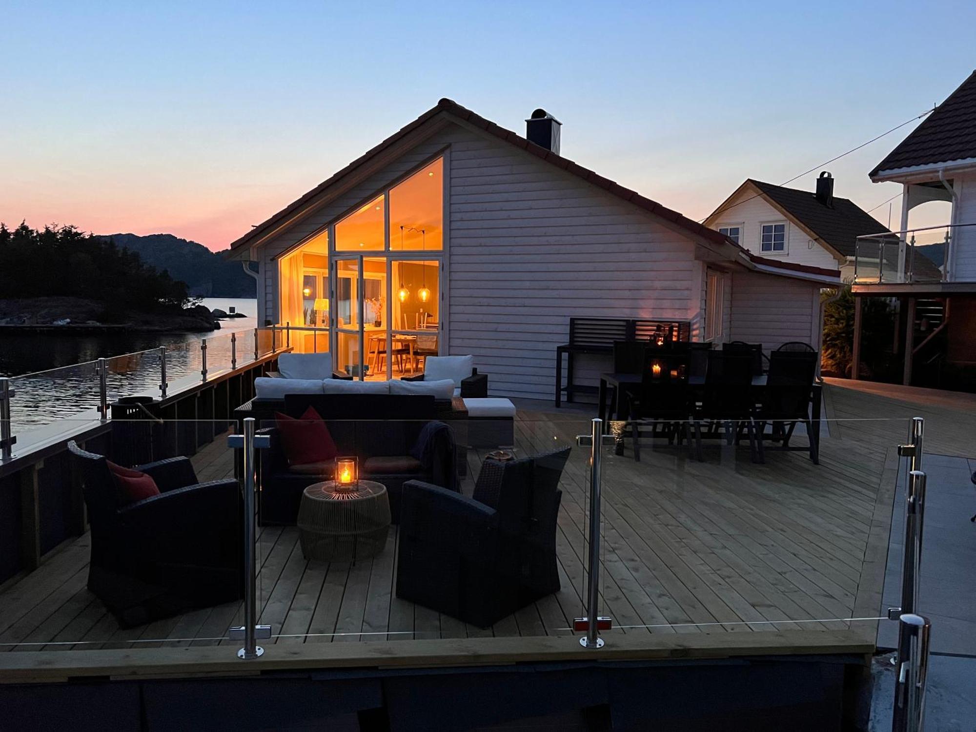 Ferienwohnung Korshamn Rorbuer Lyngdal Exterior foto